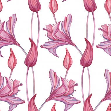 Elle çizilmiş seamless modeli soyut çiçek