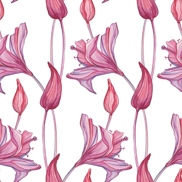 Dibujado a mano patrón sin costura de flores abstractas — Foto de Stock