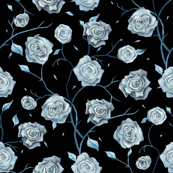 Handgezeichnete nahtlose Muster abstrakter Blumen — Stockfoto