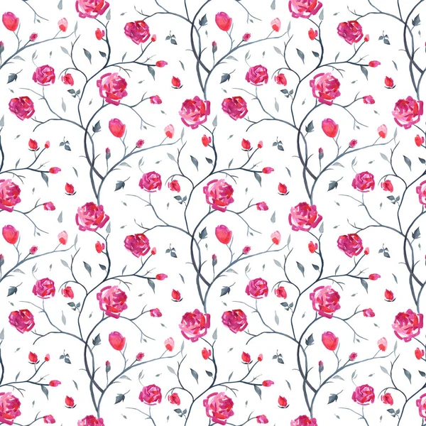 Hand Drawn seamless pattern of Roses — Stock Photo, Image
