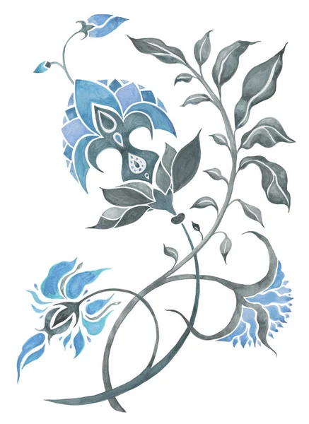 Akvarell handritad abstrakt blomma — Stockfoto