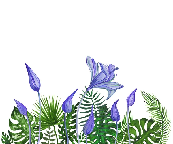 Ręcznie rysowane streszczenie kwiaty — Zdjęcie stockowe
