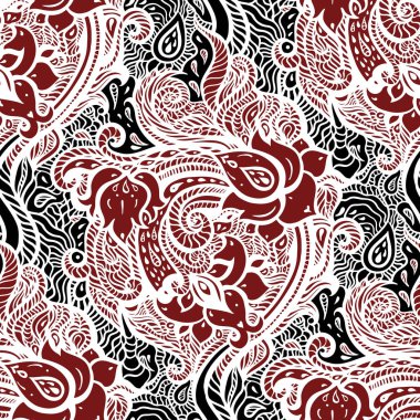 Soyut çiçekli Vintage seamless modeli