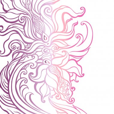 Soyut çiçek. Vektör el çekilmiş illüstrasyon izole,