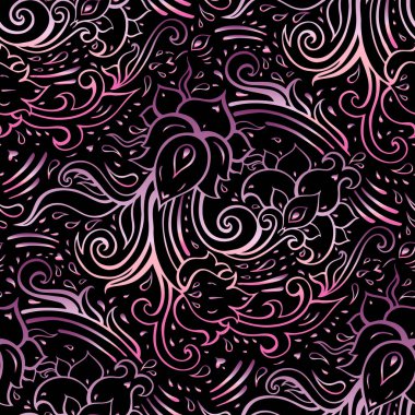 Soyut çiçekli Vintage seamless modeli