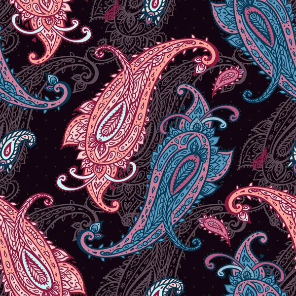 Paisley background. Padrão sem costura vintage com mão desenhada Flores abstratas . —  Vetores de Stock