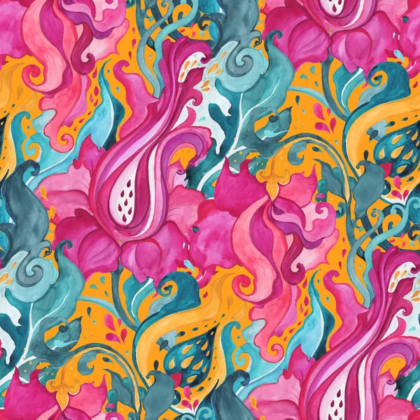 Beautiful seamless floral pattern background. Tropical exotic print — 스톡 사진