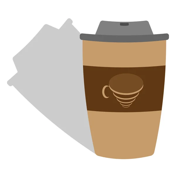 Paper cup of coffee with cap — Stock Vector