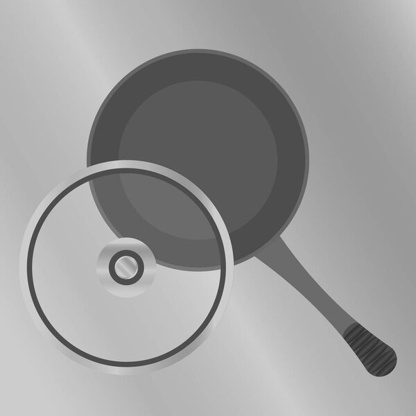 сковородка с прозрачной крышкой на вид сверху
