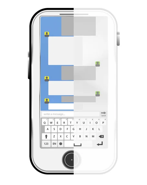 Handy-Chat mit Tastatur und Dialog — Stockvektor