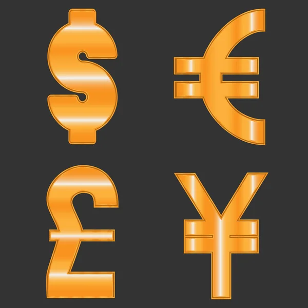 Change - monnaie mondiale du dollar, de l'euro, de la livre et du yen chante — Image vectorielle