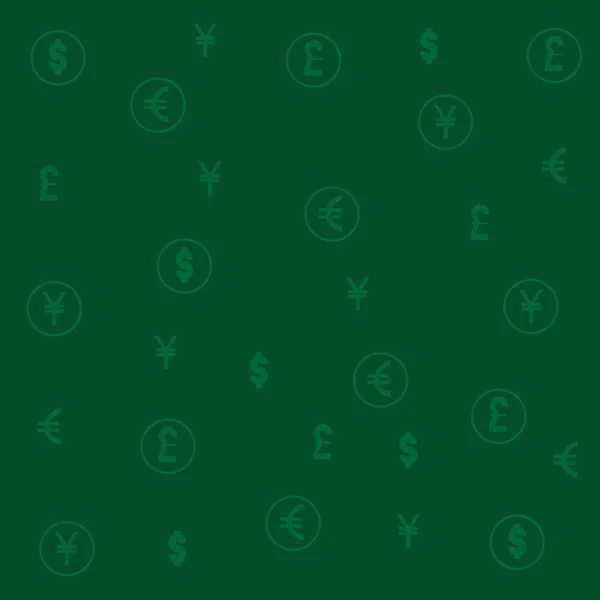 Vector fondo ilustración de símbolos de la moneda mundial más popular dólar, euro, libra y yen — Archivo Imágenes Vectoriales