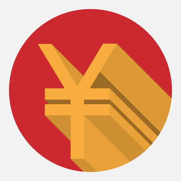 Symbole yen sur le drapeau du fond japonais — Image vectorielle