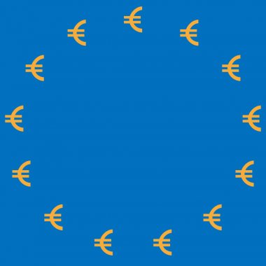 euro sembolleri ile alternatif Avrupa Birliği bayrağı