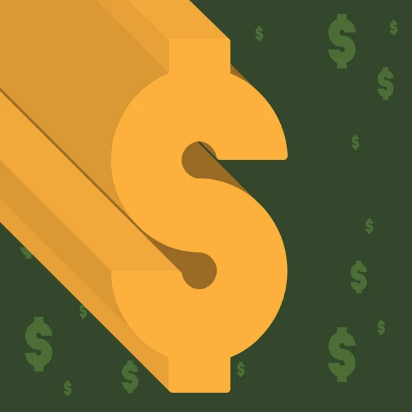 Abstracte dollar pictogram met de groene thematische achtergrond — Stockvector