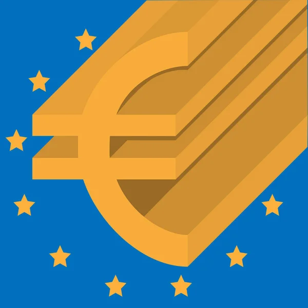 Euro európai uniós zászlót a háttér absztrakt ikonra — Stock Vector