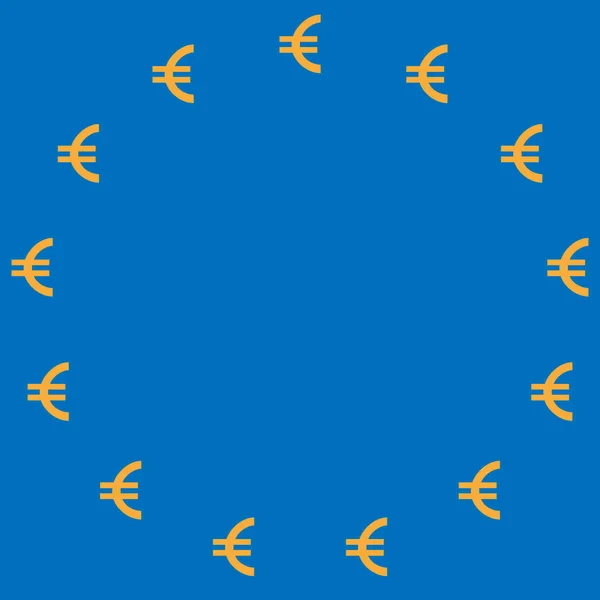 Alternative Flagge der Europäischen Union mit Euro-Symbolen — Stockvektor