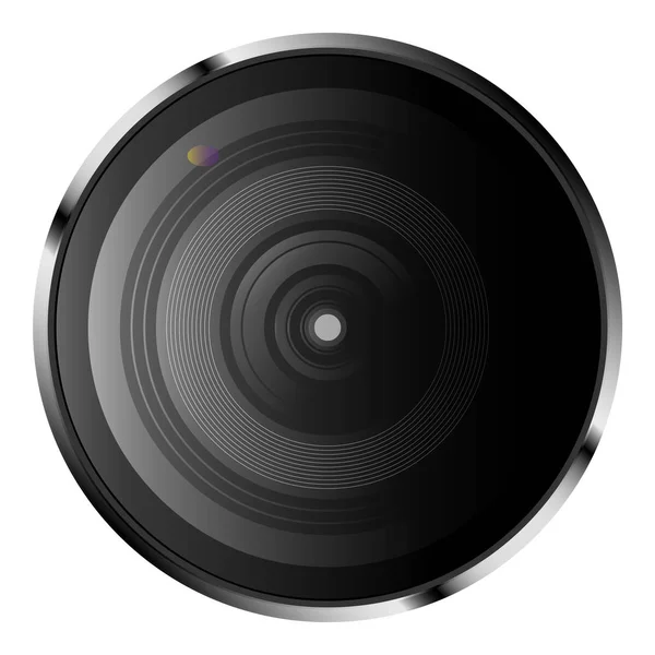 Realistic optical camera lens — Stock Vector
