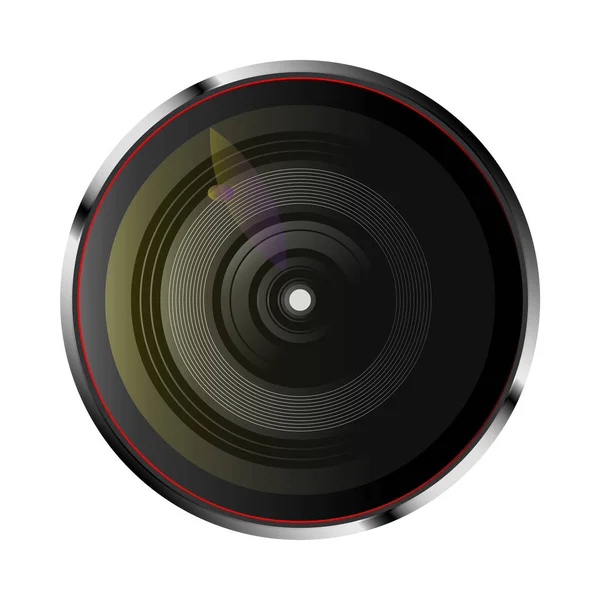 Realistic optical camera lens — Stock Vector