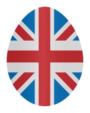 Büyük Britanya bayrağı renklerle Paskalya yortusu yumurta