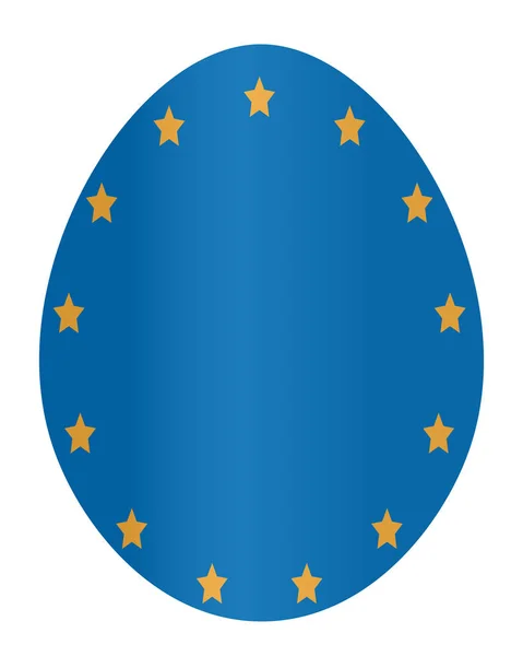 Œuf de Pâques aux couleurs du drapeau de l'Union européenne — Image vectorielle