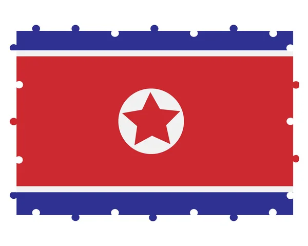 Kuzey Kore bayrağı şeklinde bulmaca — Stok Vektör
