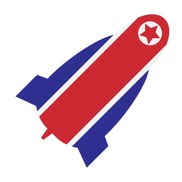 Північно-корейська ракети в кольори національного прапора держави — стоковий вектор