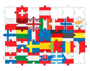 Bütün ülkeler, Avrupa Birliği üyeleri bulmaca bayrakları