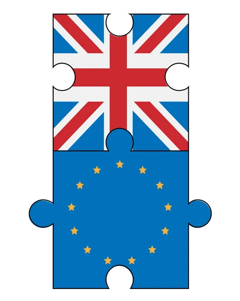 Παζλ με σημαίες της μ. Βρετανίας και Ευρωπαϊκής Ένωσης — Διανυσματικό Αρχείο