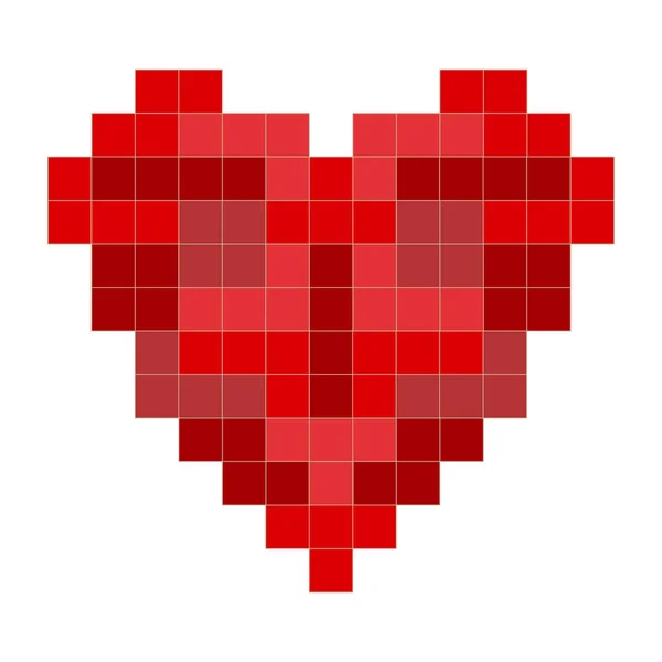 Zbudowany z izometryczny ilustracja kolor tetris bloki serca — Wektor stockowy