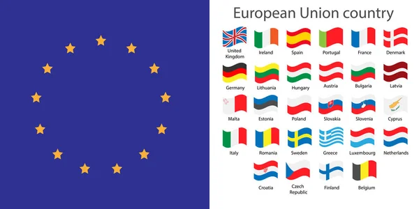 Drapeaux des pays de l'Union européenne — Image vectorielle