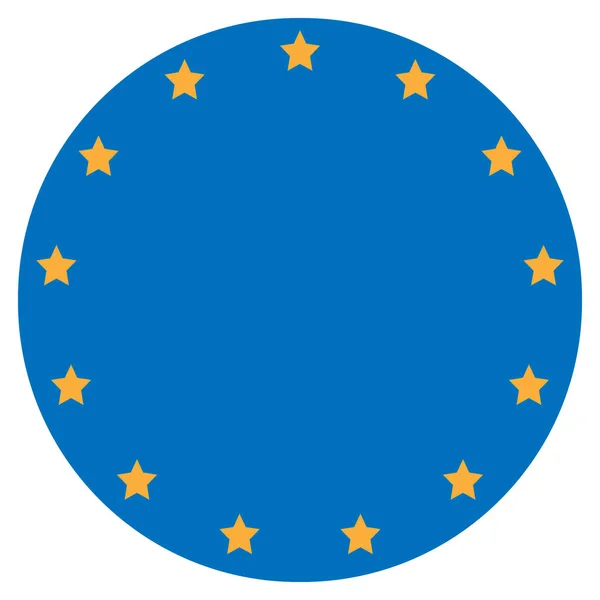 Drapeau de l'Union européenne icône ronde — Image vectorielle