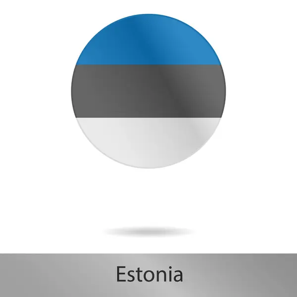 Estland ronde pictogram met schaduw — Stockvector