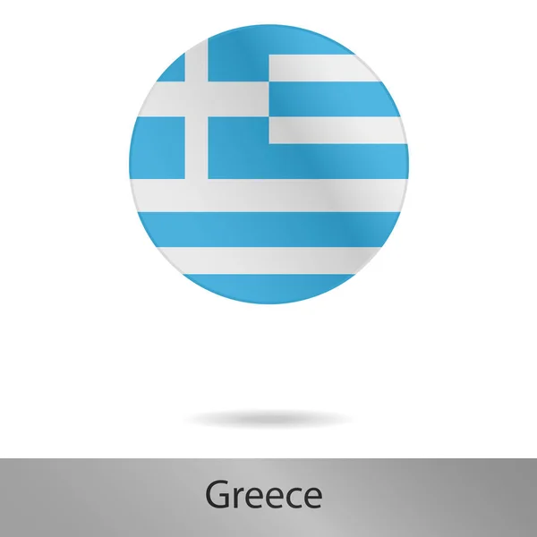 Греція круглі значок з тінню — стоковий вектор