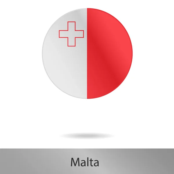 Круглая иконка Мальты — стоковый вектор