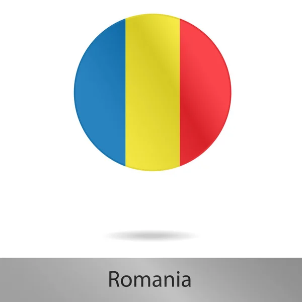 Румынский круглый значок с тенью — стоковый вектор