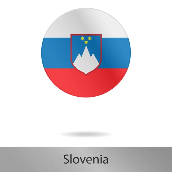 Slovénie icône ronde avec ombre — Image vectorielle