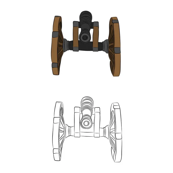 Armaty średniowiecznych kontur rysunku ołówkiem — Wektor stockowy