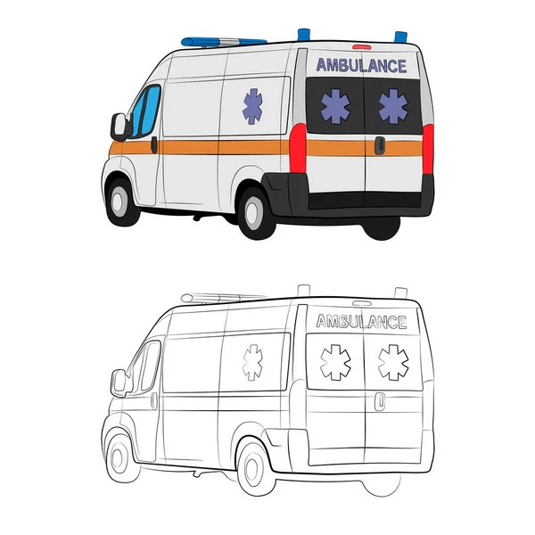 Ambulanza auto vettore disegno illustrazione — Vettoriale Stock