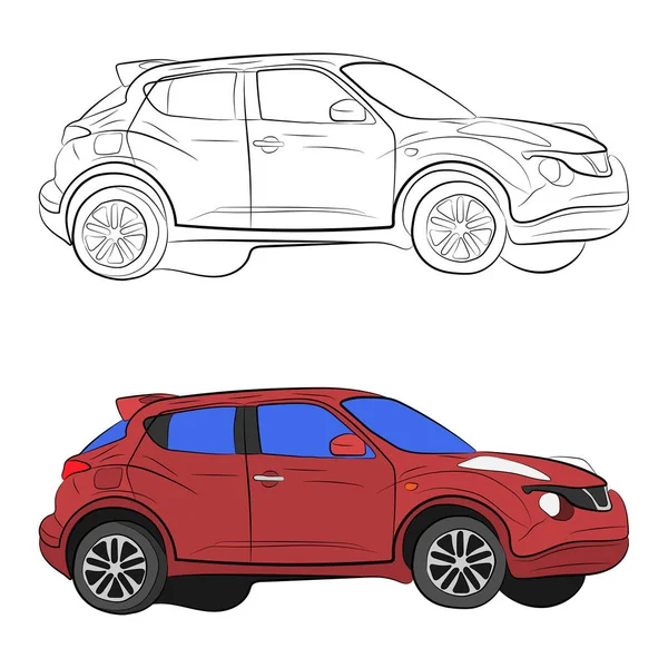 Cidade carro vetor desenho ilustração — Vetor de Stock