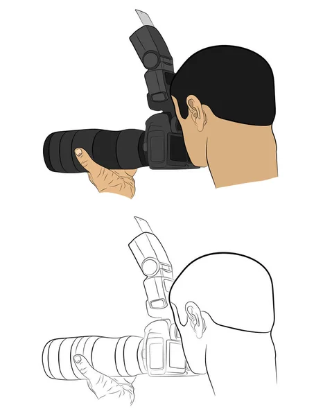 Ruce, natáčení na kameru pro vektorové kreslení obrázku — Stockový vektor