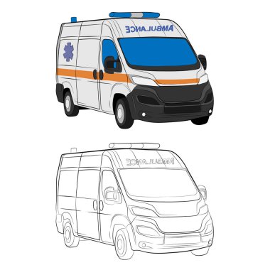 Ambulans araba vektör çizim çizim