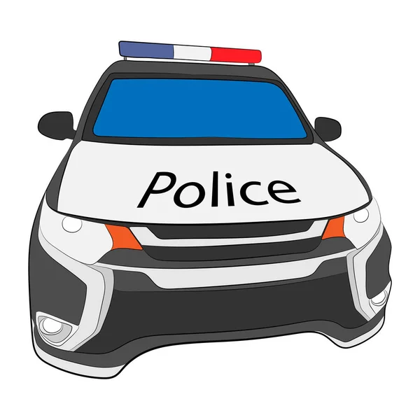Police car vector drawing illustration — Stock Vector