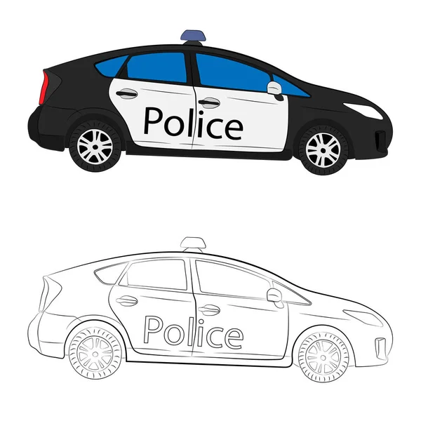 Politie auto vector tekening van illustratie — Stockvector