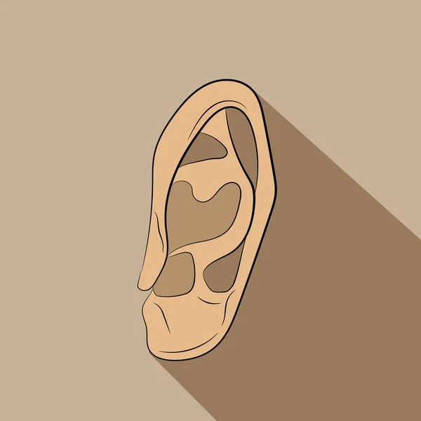 Ear icon vector drawing illustration — Stock Vector