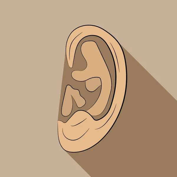 Icono del oído vector dibujo ilustración — Vector de stock