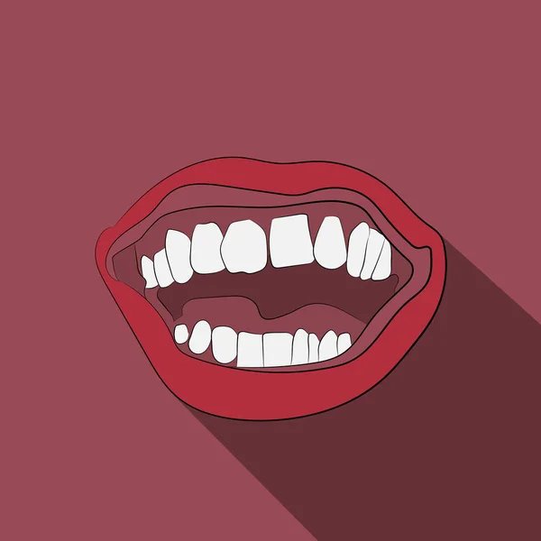 Mouth with a smile vector drawing illustration — Stock Vector