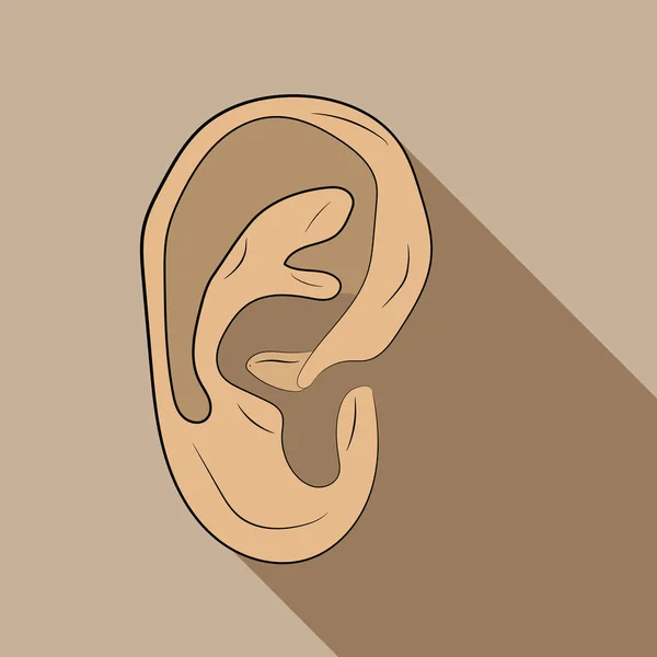 Ear icon vector drawing illustration — Stock Vector