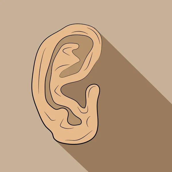 Icono del oído vector dibujo ilustración — Vector de stock