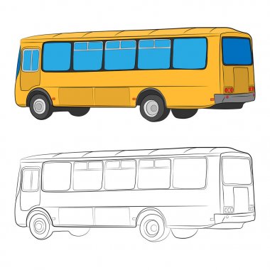 şehir otobüs vektör çizim çizim
